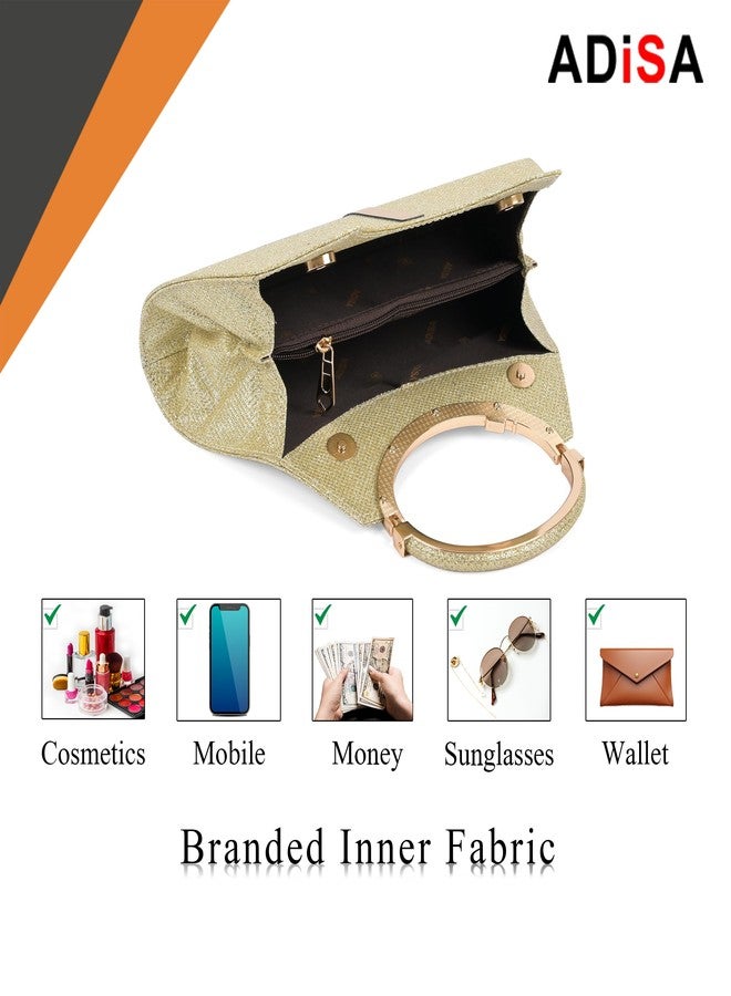 ADISA CL005 formal women girls clutch (Gold 1) - Image 4
